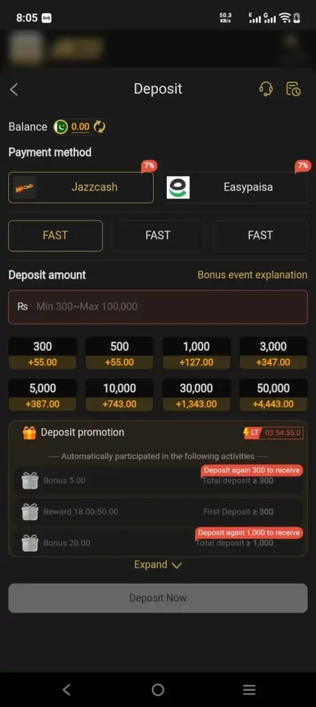 AJ03 Game Deposit via JazzCash and EasyPaisa Pakistan